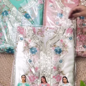 Radiant Pastel Silk Kurta Set with Intricate Floral Sequin Embroidery and Matching Dupatta