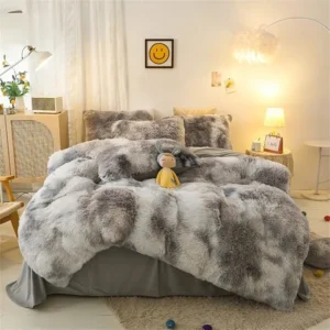 Tie-dyed Black White Gray Colorful Comforter