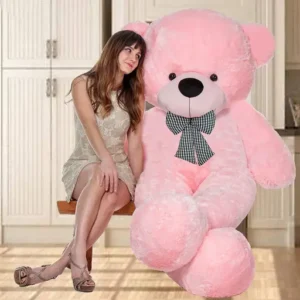3 Feet Pink Cute And Soft Teddy For Girls, Teddy Day, Toys For Kids, Wife, Husband, Boyfriend-Girlfriend, Wedding, Anniversary, Valentine day, Home Decoration and Gift For Couple Special Original Size with Neck Bow Soft Plush Fabric.