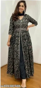 Printed anarkali kurta and dupatta