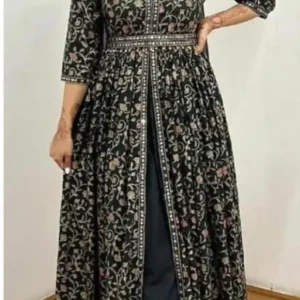 Printed anarkali kurta and dupatta