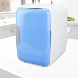 Car Fridge, 4 Liters Capacity Small Portable Mini Fridge for Cosmetic (Blue)
