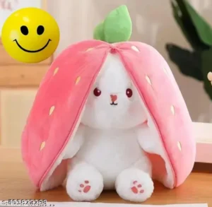 Strawberry Rabbit Teddy Toy, Plushie Bunny, Trending Soft Toy