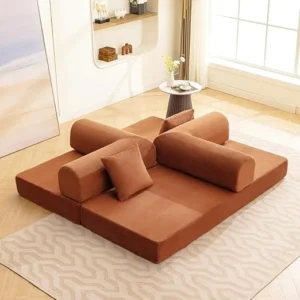 Haven: One Sofa, Endless Possibilities, Sofa + sofabed + Kids Play - (Color customisation Available) (with Metal Support) Premium Corduroy Fabric