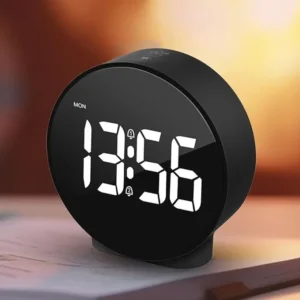 Alarm Clock, Digital Clock, Table Clock for Students, Watch Timer for Study, Home, Bedroom, Kitchen,Loud Desk Alarm Clocks for Heavy Sleepers with Automatic Sensor, Time, Date