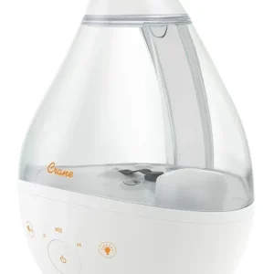 Ultrasonic warm Mist Top Fill Humidifier with Sound Machine, 1 Gallon Tank, For Large Rooms, Clear and White, Baby Nursery Humidifier