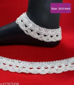 Bridal Anklet Silver Plated payal for Women Girls | ( Pack of 1)