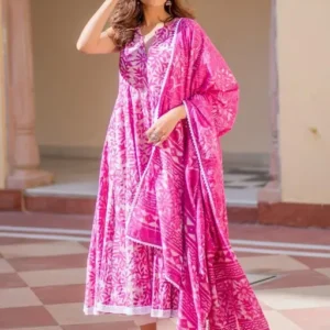Cotton anarkali kurti with dupatta