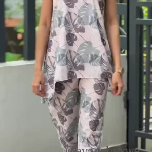 ???? Tropical Breeze Sleeveless Co-ord Set – Light, Breezy & Stylish