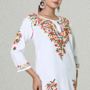 Womens Lucknowi chikankari Rayon premium Top and Tunic