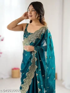 Charmi's Heavy Embroidared Fandy Saree