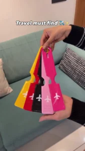 Vibrant Silicone Luggage Tags for Travel - Waterproof Privacy Suitcase ID Labels with Name Address Card & Secure Strap