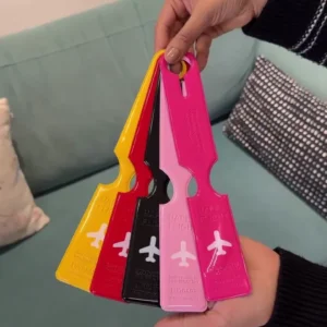 Vibrant Silicone Luggage Tags for Travel - Waterproof Privacy Suitcase ID Labels with Name Address Card & Secure Strap