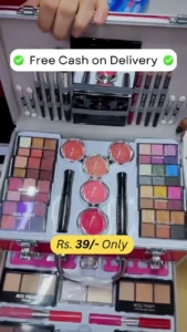 Professional All-in-One Luxury Makeup Vanity Kit - Complete Cosmetic Suitcase with Mirror & Brushes