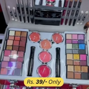 Professional All-in-One Luxury Makeup Vanity Kit - Complete Cosmetic Suitcase with Mirror & Brushes
