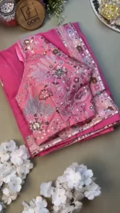 Fancy saree, partwear saree,Embrodery Work partwear saree