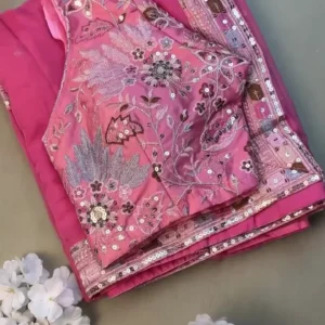 Fancy saree, partwear saree,Embrodery Work partwear saree