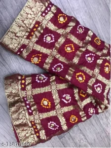 SAREE GHACHOLA BANDHANI BANARSHI BANDHEJ ZARI WORK SAREE