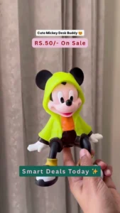 Adorable Mickey Mouse Desk Buddy Figurine – Vibrant Hooded Collectible Action Figure for Office, Home Decor, and Gifting