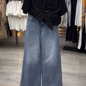 Spring Green Women’s Baggy Fit Denim – Vintage green High Waist